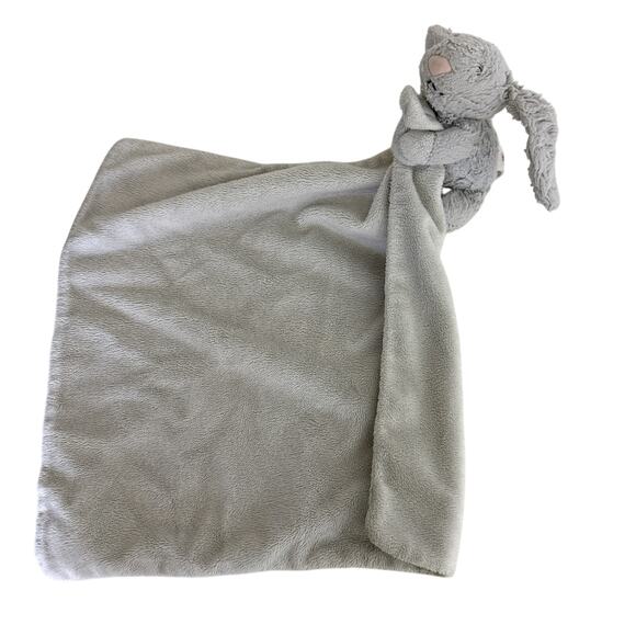 JellyCat Bashful Bunny Soother Security Blanket Gray Lovey - Picture 1 of 6